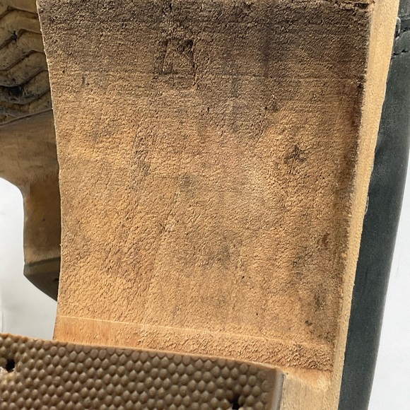 “VOLLSJO” of Sweden Handmade Clog Style Black Leather and Wood Ankle Boots. - Picture 12 of 16